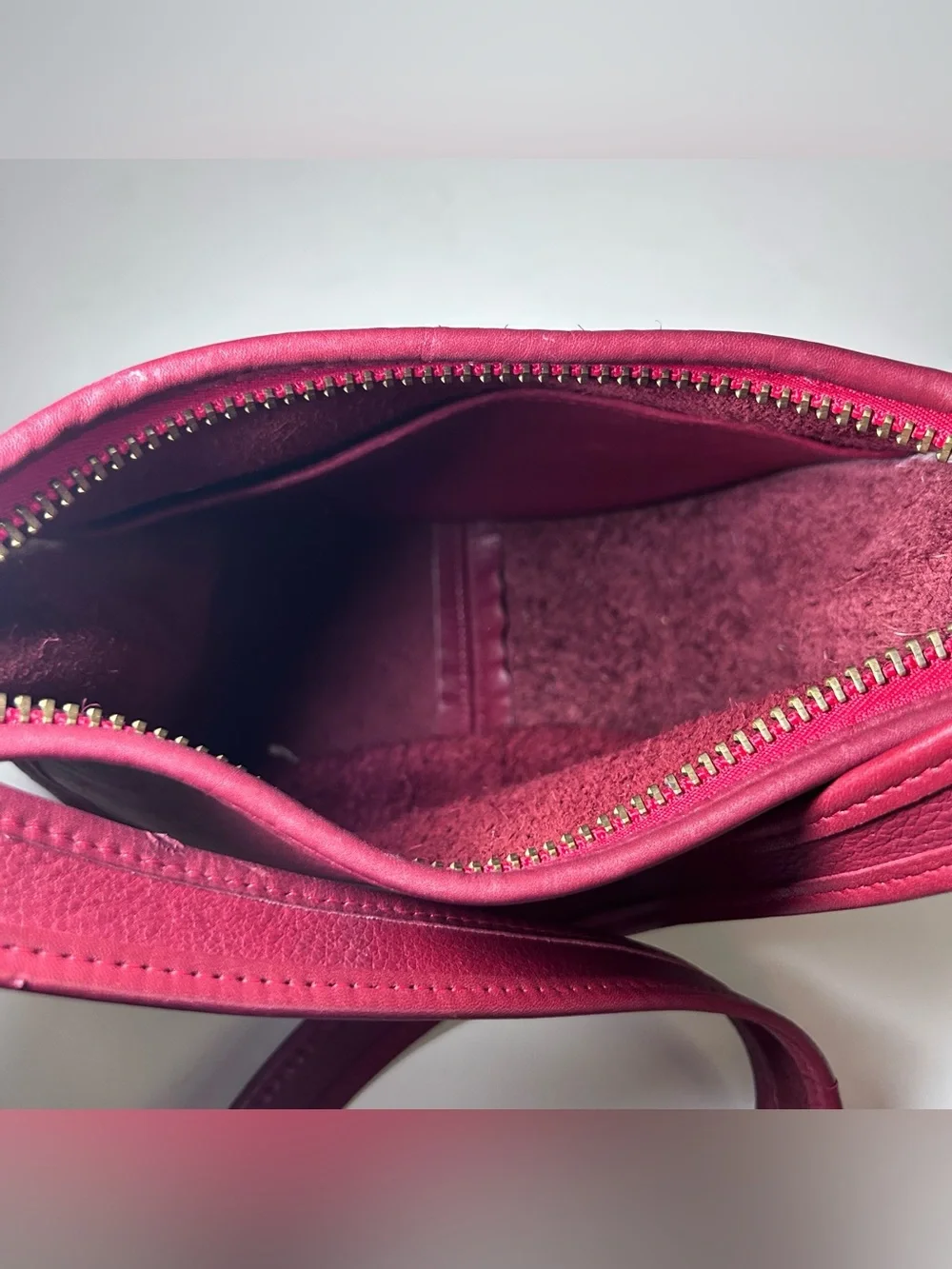 Red Leather Shoulder Bag Classic